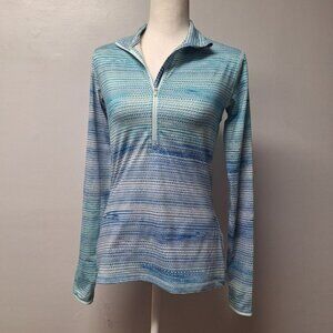 Nike Dri‎ Fit Athletic Top Tight Blue Running Womens Medium Long Sleeve Thumb